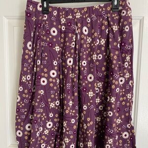 LuLaRoe Purple Floral Skater Skirt